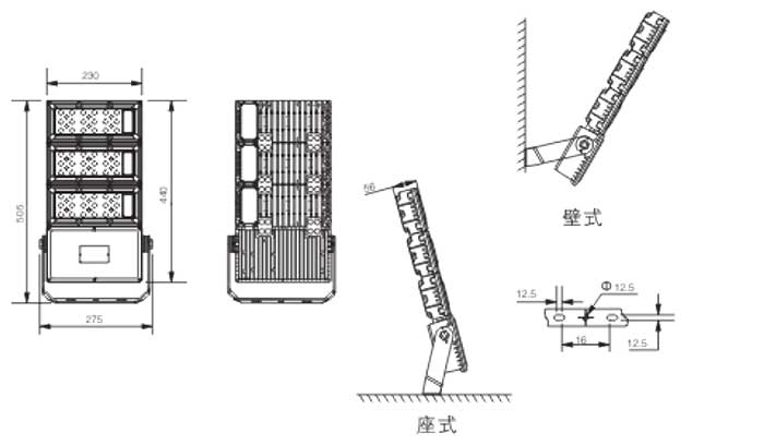 NFC9760泛光燈安裝示意圖